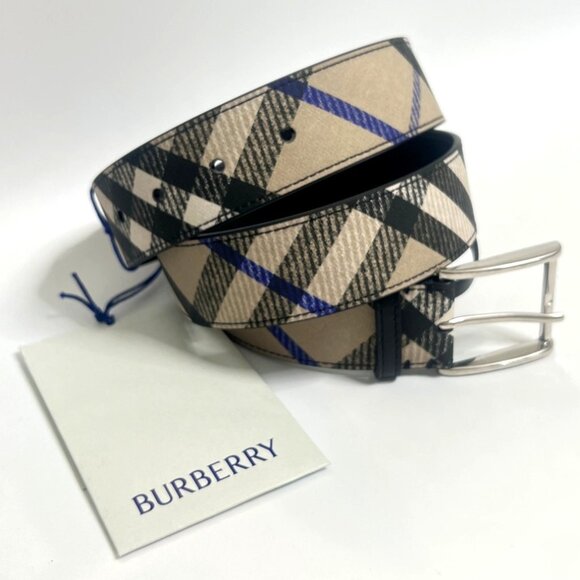Burberry Leather Check Belt Size 85 / 34 - Picture 6 of 8